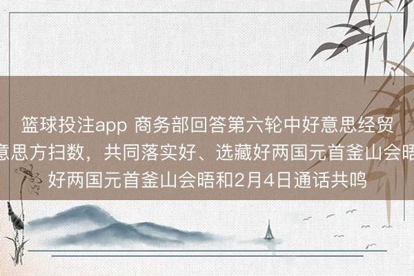 篮球投注app 商务部回答第六轮中好意思经贸筹办:中方愿与好意思方扫数,共同落实好、选藏好两国元首釜山会晤和2月4日通话共鸣